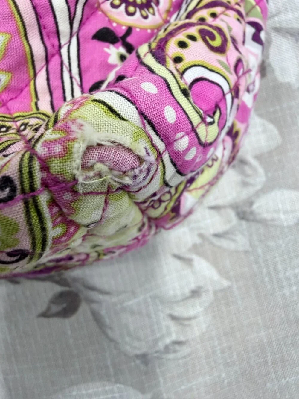 Vera Bradley Very Berry Paisley Quilted Tote Pink Purple Floral Paisley Retired